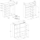 Kleiderschrank Swing in wei Schiebetrenschrank 2-trig mit Spiegel 178 x 203 cm, Soft-Close