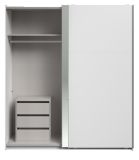 Kleiderschrank Swing in wei Schiebetrenschrank 2-trig mit Spiegel 178 x 203 cm, Soft-Close