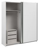 Kleiderschrank Swing in wei Schiebetrenschrank 2-trig mit Spiegel 178 x 203 cm, Soft-Close