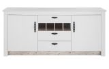 Kchenschrank Rovola in wei Pinie Landhaus Kche Unterschrank fr Sple oder Kochfeld 202 cm, Soft-Close