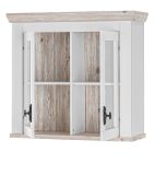 Kche Hngeschrank Rovola in wei Pinie Landhaus Kchenschrank hngend 92 x 85 cm, Soft-Close