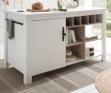 Kcheninsel Rovola in wei Pinie Landhaus Kchenschrank freistehend 161 x 77 cm, Soft-Close