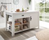 Kcheninsel Rovola in wei Pinie Landhaus Kchenschrank freistehend 161 x 77 cm, Soft-Close