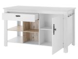 Kcheninsel Rovola in wei Pinie Landhaus Kchenschrank freistehend 161 x 77 cm, Soft-Close