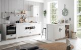 Kchentheke Rovola in wei Pinie Landhaus Kcheninsel freistehend 161 x 90 cm, Soft-Close
