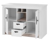 Kche Rovola in wei Pinie Landhaus Kchenschrank Set 7-teilig 394 x 200 cm