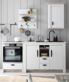 Kche Rovola in wei Pinie Landhaus Kchenschrank Set 4-teilig 191 x 200 cm