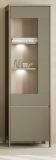 Vitrine Finnes in Salbei und Eiche Vitrinenschrank skandinavisch 58 x 195 cm, Soft-Close