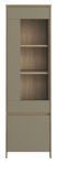 Vitrine Finnes in Salbei und Eiche Vitrinenschrank skandinavisch 58 x 195 cm, Soft-Close