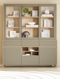 Buffet Finnes in Salbei und Eiche Vitrinenschrank skandinavisch 164 x 195 cm, Soft-Close