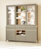 Buffet Finnes in Salbei und Eiche Vitrinenschrank skandinavisch 164 x 195 cm, Soft-Close
