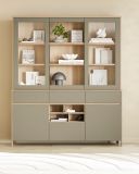 Buffet Finnes in Salbei und Eiche Vitrinenschrank skandinavisch 164 x 195 cm, Soft-Close