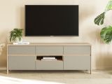 TV-Lowboard Finnes in Salbei und Eiche TV Unterteil skandinavisch 164 cm, Soft-Close