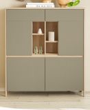 Highboard Finnes in Salbei und Eiche Kommode skandinavisch 111 x 125 cm, Soft-Close