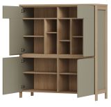 Highboard Finnes in Salbei und Eiche Kommode skandinavisch 111 x 125 cm, Soft-Close