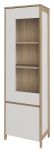 Vitrine Finnes in wei und Eiche Vitrinenschrank skandinavisch 58 x 195 cm, Soft-Close