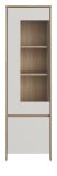 Vitrine Finnes in wei und Eiche Vitrinenschrank skandinavisch 58 x 195 cm, Soft-Close