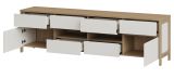 TV-Lowboard Finnes in wei und Eiche TV Unterteil skandinavisch 193 cm, Soft-Close