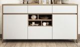 Sideboard Finnes in wei und Eiche Kommode skandinavisch 164 cm, Soft-Close