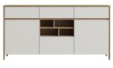 Sideboard Finnes in wei und Eiche Kommode skandinavisch 164 cm, Soft-Close
