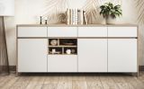 Sideboard Finnes in wei und Eiche Kommode skandinavisch 193 cm, Soft-Close