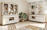 Sideboard Finnes in wei und Eiche Kommode skandinavisch 193 cm, Soft-Close