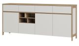 Sideboard Finnes in wei und Eiche Kommode skandinavisch 193 cm, Soft-Close