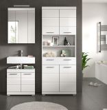 Badmbel Set 3-teilig Shawn in wei Hochglanz Badkombination 149 x 191 cm