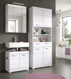 Badmbel Set 3-teilig Shawn in wei Hochglanz Badkombination 149 x 191 cm