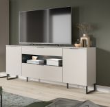 TV-Lowboard Morena in kaschmir und schwarz TV Unterteil 185 cm, Soft-Close