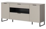TV-Lowboard Morena in kaschmir und schwarz TV Unterteil 185 cm, Soft-Close