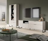 Wohnwand Morena in kaschmir und schwarz Wohnkombination 290 cm, Soft-Close