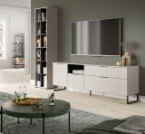 Wohnwand Morena in kaschmir und schwarz Wohnkombination 245 cm, Soft-Close