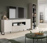 Wohnwand Morena in kaschmir und schwarz Wohnkombination 245 cm, Soft-Close