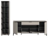 Wohnwand Morena in kaschmir und schwarz Wohnkombination 245 cm, Soft-Close