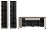 Wohnwand Morena in kaschmir und schwarz Wohnkombination 305 cm, Soft-Close