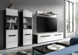 Wohnwand Cooper in wei und grau Wohnkombination 4-teilig hngend / stehend 272 cm