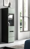 Vitrine Cooper Salbei Gr�n und Basalt Grau h�ngend / stehend 36 x 125 cm, Soft-Close