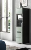 Vitrine Cooper Salbei Gr�n und Basalt Grau h�ngend / stehend 36 x 125 cm, Soft-Close