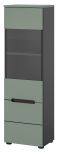 Vitrine Cooper Salbei Gr�n und Basalt Grau h�ngend / stehend 36 x 125 cm, Soft-Close