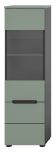 Vitrine Cooper Salbei Gr�n und Basalt Grau h�ngend / stehend 36 x 125 cm, Soft-Close