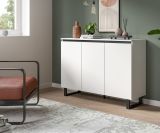 Sideboard Gelia in wei und schwarz Kommode 120 x 84 cm, Soft-Close