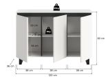 Sideboard Gelia in wei und schwarz Kommode 120 x 84 cm, Soft-Close