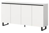 Sideboard Gelia in wei mit schwarz Kommode 160 x 84 cm, Soft-Close