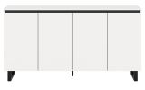 Sideboard Gelia in wei mit schwarz Kommode 160 x 84 cm, Soft-Close