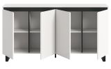Sideboard Gelia in wei mit schwarz Kommode 160 x 84 cm, Soft-Close
