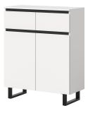 Kommode Gelia in wei und schwarz Highboard 80 x 99 cm, Soft-Close
