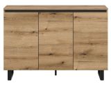 Sideboard Gelia in Evoke Eiche und schwarz Kommode 120 x 84 cm, Soft-Close
