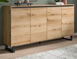 Sideboard Gelia in Evoke Eiche und schwarz Kommode 160 x 84 cm, Soft-Close
