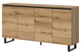 Sideboard Gelia in Evoke Eiche und schwarz Kommode 160 x 84 cm, Soft-Close